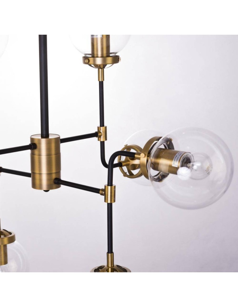 Pendant lamps - CosmoLight BOSTON pendant lamp P08959BR Black Brass  - product kolory-swiatla.pl 4