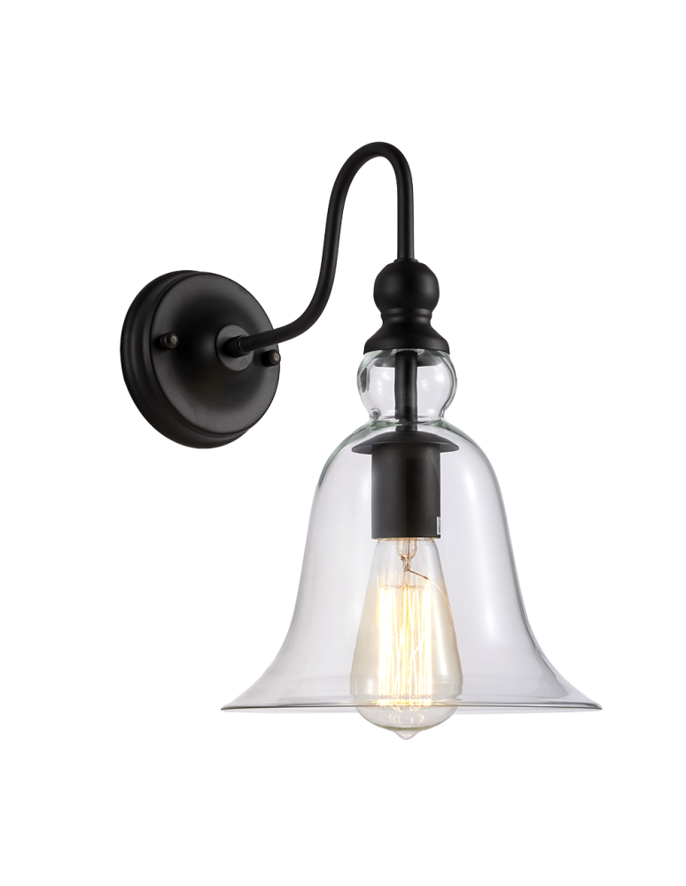 Wall lamps - CosmoLight PARIS Wall lamp W01796BK Black.  - product kolory-swiatla.pl 1