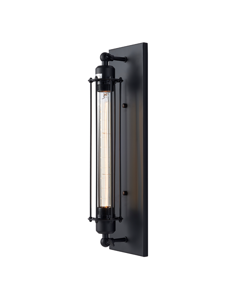 Loft wall lamps - industrial - CosmoLight YORK wall lamp W01307BK Black.  - product kolory-swiatla.pl 1