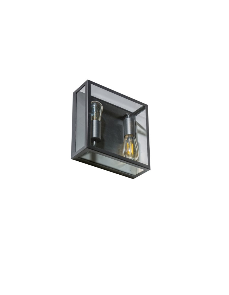 Outdoor wall lamps - Azzardo NIKLAS IP44 LED 2xE27 Outdoor Black Wall Mount AZ4488 - product kolory-swiatla.pl 3