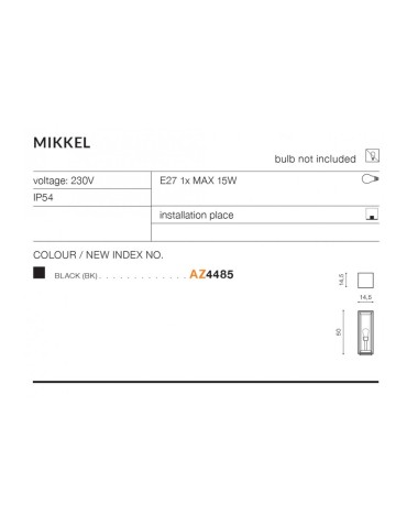 Azzardo MIKKEL IP54 1xE27 Outdoor Black Standing AZ4485 - product 2