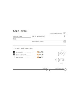 Azzardo ROLF IP44 1xGU10 Zewnętrzna Biały Ścienna/Sufitowa AZ4477 - produkt 2