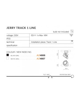 Azzardo JERRY TRACK 1 LINE 1xES111 GU10 White Spotlight For Busbar 1F AZ4667 - product 2