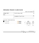 Lamps for 3-phase busbars - Azzardo MEGARA TRACK 3 LINE 2xGU10 Black Spotlight For Busbar 3F AZ4443 - product 2