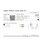 Lamps for 3-phase busbars - Azzardo KIRKE TRACK 3 LINE LED 10W 800lm 3000K/4000K/5500K White Spotlight For Busbar 3F AZ4659 - product 3