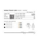 Lamps for 3-phase busbars - Azzardo MONA TRACK 3 LINE LED 12W 1000lm 4000K Black Reflector For Busbar 3F AZ4543 - product 6