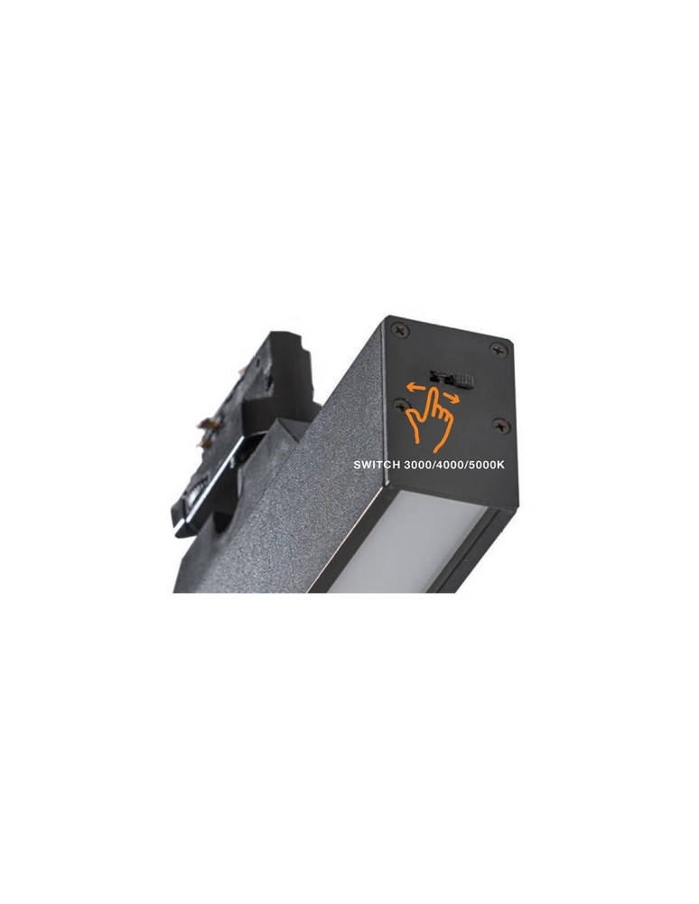 Lamps for 3-phase busbars - Azzardo LINNEA 29 TRACK 3 LINE LED CCT 12W 700lm 3000K/4000K/5000K Black Spotlight For Rail 3F AZ4563 - product kolory-swiatla.pl 5