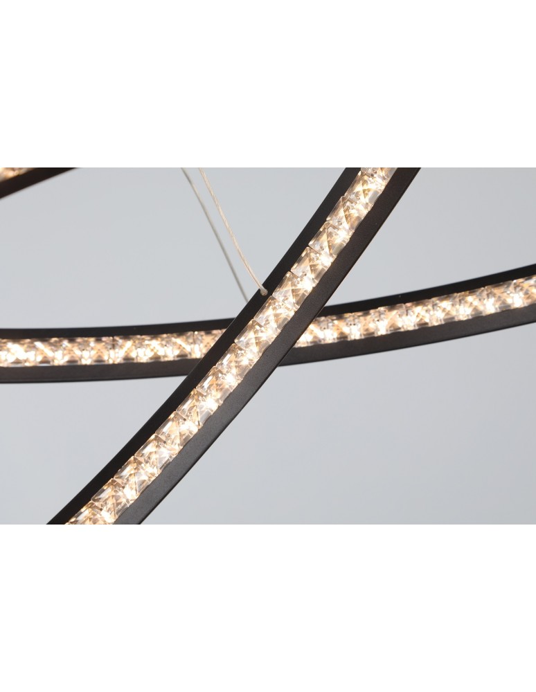 LED pendant lamps - AZzardo BRIGHTON 3 LED 55W 3300lm 3000K Black Pendant AZ4428 - product kolory-swiatla.pl 2