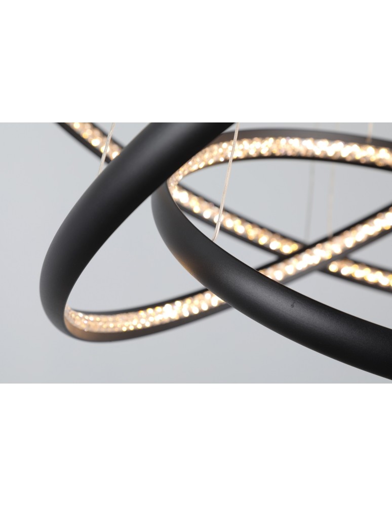 LED pendant lamps - AZzardo BRIGHTON 3 LED 55W 3300lm 3000K Black Pendant AZ4428 - product kolory-swiatla.pl 3