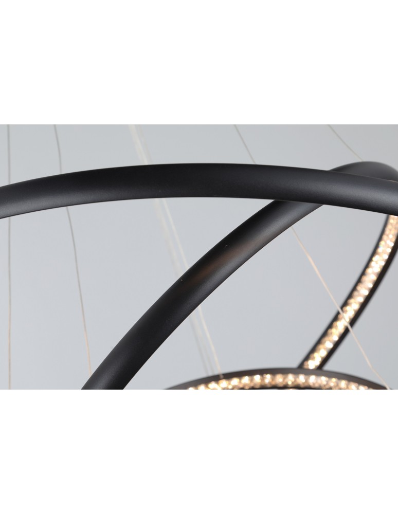 LED pendant lamps - AZzardo BRIGHTON 3 LED 55W 3300lm 3000K Black Pendant AZ4428 - product kolory-swiatla.pl 4