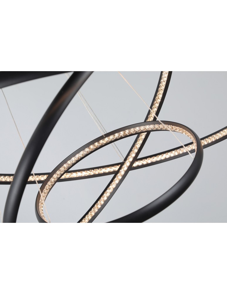 LED pendant lamps - AZzardo BRIGHTON 3 LED 55W 3300lm 3000K Black Pendant AZ4428 - product kolory-swiatla.pl 5