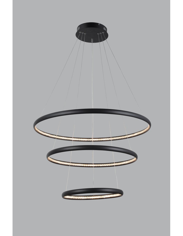 LED pendant lamps - AZzardo BRIGHTON 3 LED 55W 3300lm 3000K Black Pendant AZ4428 - product kolory-swiatla.pl 6