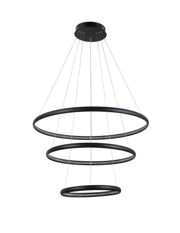 AZzardo BRIGHTON 3 LED 55W 3300lm 3000K Black Pendant AZ4428