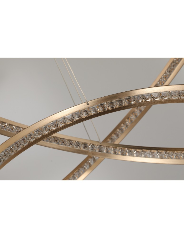 LED pendant lamps - AZzardo BRIGHTON 3 LED 55W 3300lm 3000K Gold Pendant AZ4429 - product kolory-swiatla.pl 2
