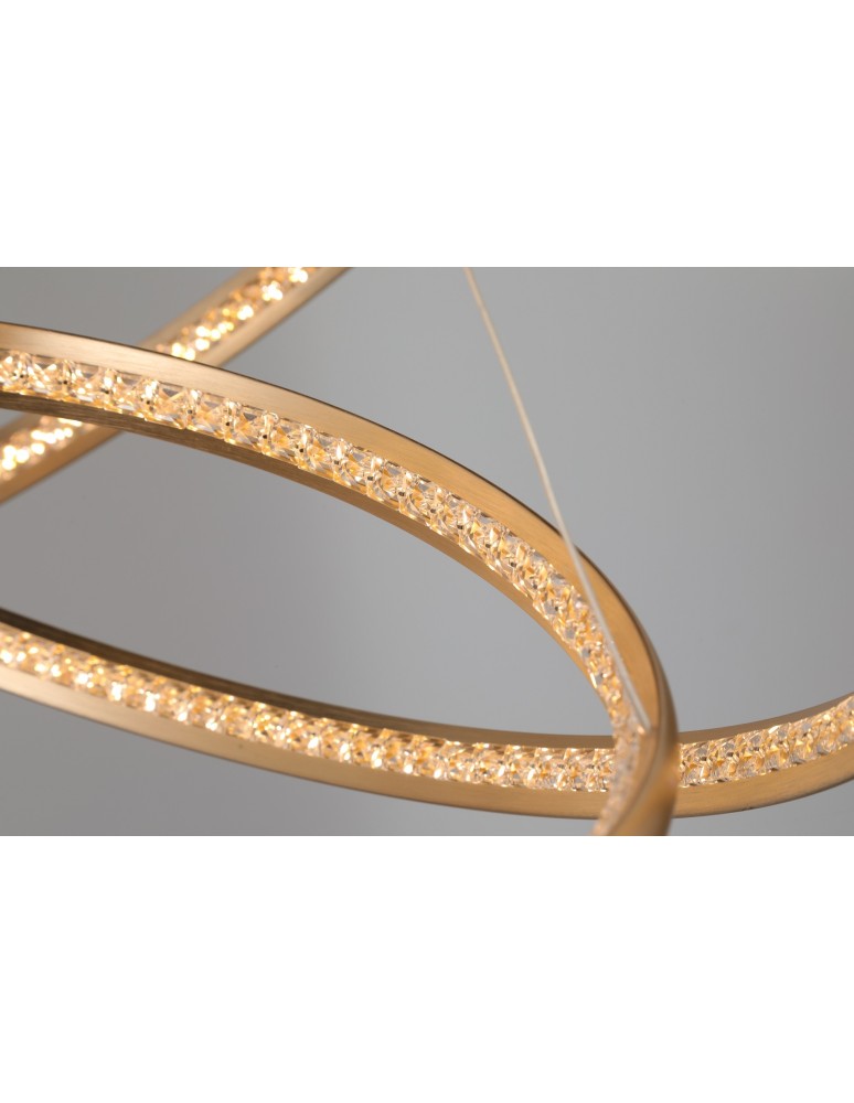 LED pendant lamps - AZzardo BRIGHTON 3 LED 55W 3300lm 3000K Gold Pendant AZ4429 - product kolory-swiatla.pl 3