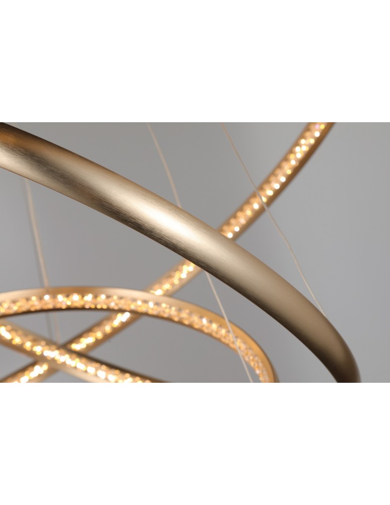 LED pendant lamps - AZzardo BRIGHTON 3 LED 55W 3300lm 3000K Gold Pendant AZ4429 - product kolory-swiatla.pl 4