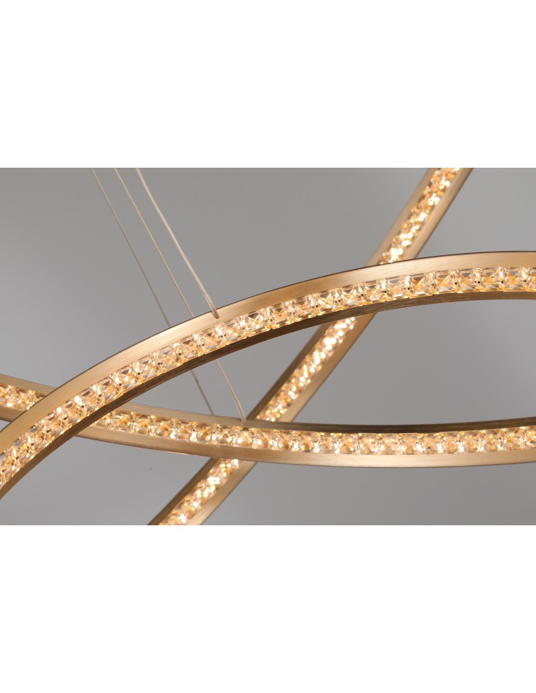 LED pendant lamps - AZzardo BRIGHTON 3 LED 55W 3300lm 3000K Gold Pendant AZ4429 - product kolory-swiatla.pl 5