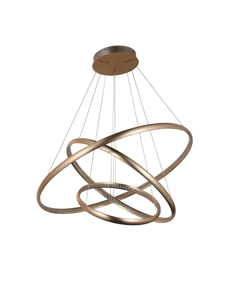 LED pendant lamps - AZzardo BRIGHTON 3 LED 55W 3300lm 3000K Gold Pendant AZ4429 - product kolory-swiatla.pl 6