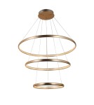 LED pendant lamps - AZzardo BRIGHTON 3 LED 55W 3300lm 3000K Gold Pendant AZ4429 - product 1