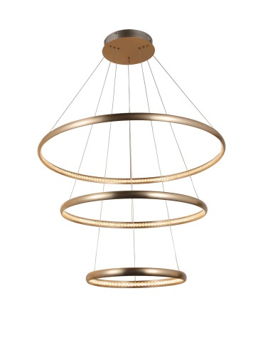 AZzardo BRIGHTON 3 LED 55W 3300lm 3000K Gold Pendant AZ4429