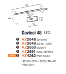 Wall lamps over a painting - Azzardo DAVINCI 48 LED 8W 500lm 3000K Black mat Wall Mount AZ4262 - product 2