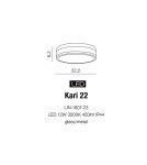Hermetic plafonds - Azzardo KARI 22 LED 12W 400lm 3000K IP44 Black Ceiling Light AZ4257 - product 2