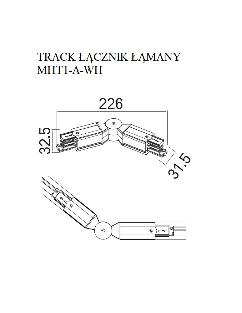 Accessories for 3 phase busbars - Maxlight Track Broken White Switch MHT1-A-WH - product kolory-swiatla.pl 2