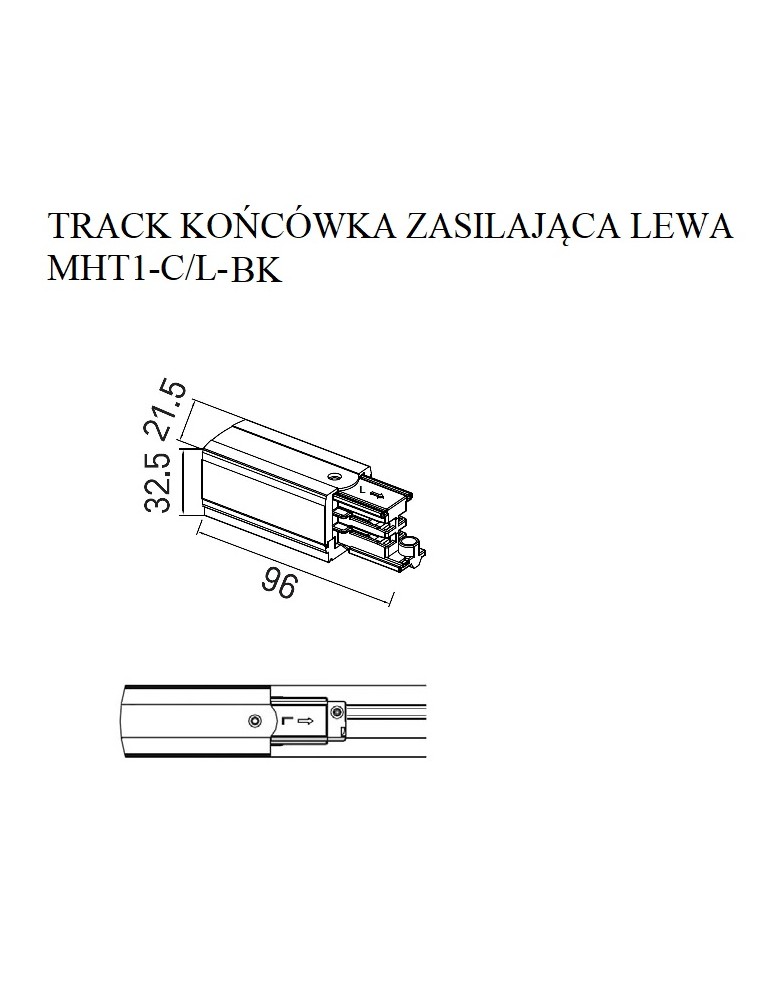 Accessories for 3 phase busbars - Maxlight Track Power End Left Black MHT1-C/L-BK - product kolory-swiatla.pl 5