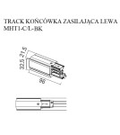Accessories for 3 phase busbars - Maxlight Track Power End Left Black MHT1-C/L-BK - product 6