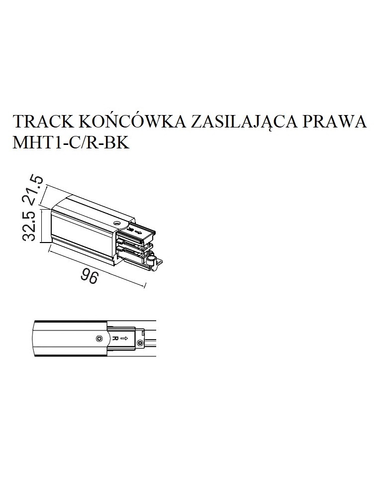 Accessories for 3 phase busbars - Maxlight Track Power End Right Black MHT1-C/R-BK - product kolory-swiatla.pl 5