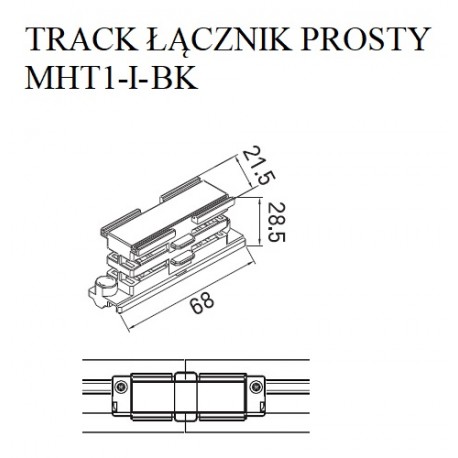 MAXLIGHT MHT1-I-BK TRACK ŁĄCZNIK WEWNĘTRZNY czarny