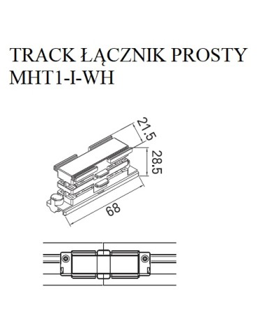 DOBAC MHT1-I-WH TRACK ŁĄCZNIK PROSTY biały - produkt 2