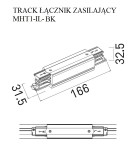 Accessories for 3 phase busbars - Maxlight Track Straight Power Switch Black MHT1-IL-BK-MAX - product 3
