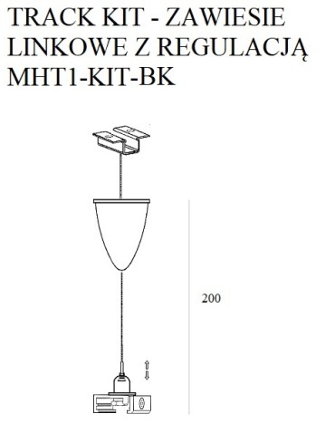 MAXLIGHT MHT1-KIT-BK TRACK KIT ZAWIESZENIE LINKOWE Z REGULACJĄ 2,0 m czarne - produkt 2