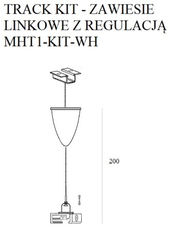 MAXLIGHT MHT1-KIT-WH TRACK KIT ZAWIESZENIE LINKOWE Z REGULACJĄ 2,0 m białe - produkt 2