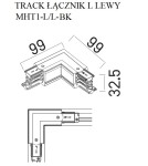 Accessories for 3 phase busbars - Maxlight Track Switch L" Left Black" MHT1-L/L-BK - product 3
