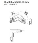 Accessories for 3 phase busbars - Maxlight Track Switch L" Right White" MHT1-L/R-WH - product 2