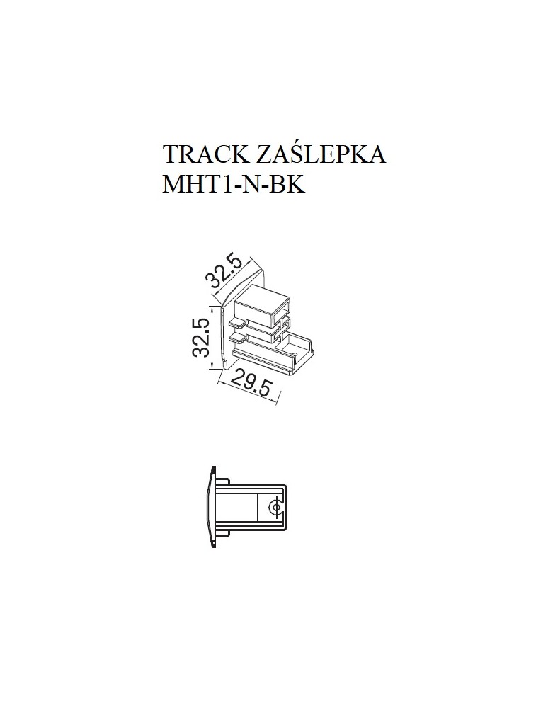Accessories for 3 phase busbars - Maxlight Masking Cap for Rail Black MHT1-N-BK - product kolory-swiatla.pl 3