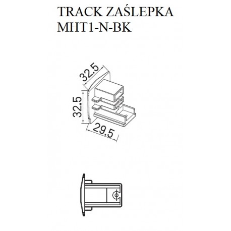 MAXLIGHT MHT1-N-BK Zaślepka maskująca do szyny czarna