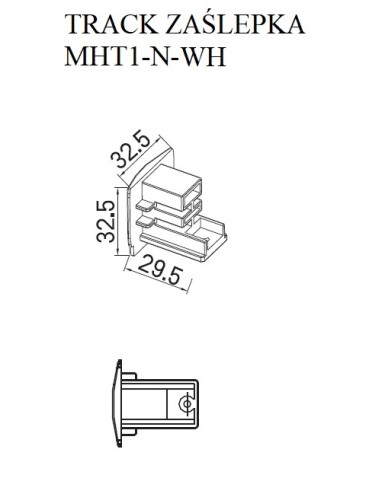 Maxlight Masking Cap for Rail White MHT1-N-WH - product 2