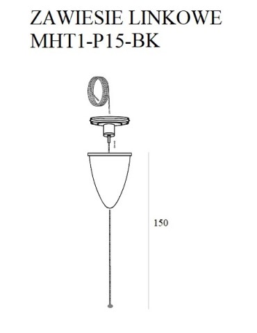 DOBAC MHT1-P15-BK TRACK ZAWIESIE LINKOWE 1,5m czarne z regulacją bez uchwyt - produkt 2