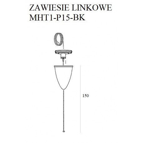 DOBAC MHT1-P15-BK TRACK ZAWIESIE LINKOWE 1,5m czarne z regulacją bez uchwyt