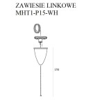 Accessories for 3 phase busbars - Maxlight Track Cable Suspension 1.5M White With Adjustable Without Handle MHT1-P15-WH - product 2