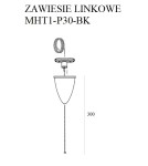 Accessories for 3 phase busbars - Maxlight Track Cable Suspension 3M Black With Adjustable Without Handle MHT1-P30-BK - product 2