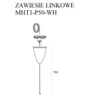 Accessories for 3 phase busbars - Maxlight Track Cable Suspension 5M White With Adjustable Without Handle MHT1-P50-WH - product 2