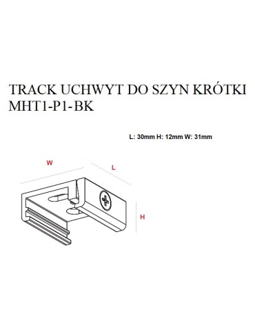 DOBAC MHT1-P1-BK TRACK UCHWYT DO SZYN KRÓTKI CZARNY - produkt 2