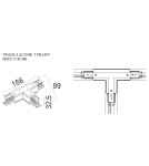 Accessories for 3 phase busbars - Maxlight Track Switch "T" Right Black" MHT1-T/R-BK - product 2