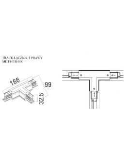 Maxlight Track Switch "T" Right Black" MHT1-T/R-BK - product 2