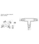 Accessories for 3 phase busbars - Maxlight Track Switch "T" Right White" MHT1-T/R-WH - product 2