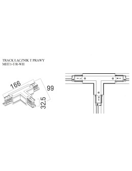 Maxlight Track Switch "T" Right White" MHT1-T/R-WH - product 2